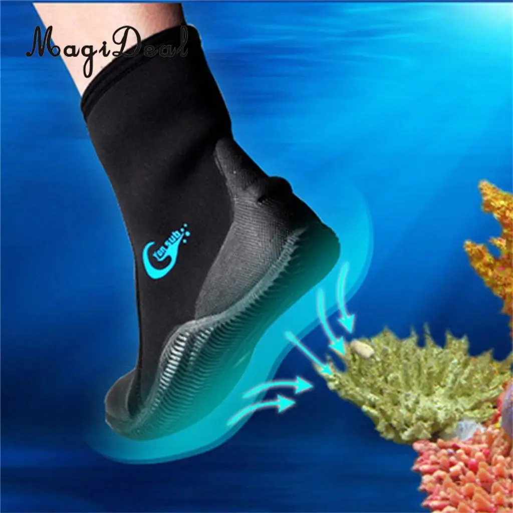 MagiDeal Professional 5mm Neoprene Wetsuit Shoes Beach Antiskid Scuba Diving Boots Snorkeling Jetski Kayak Fishing Swim Fins
