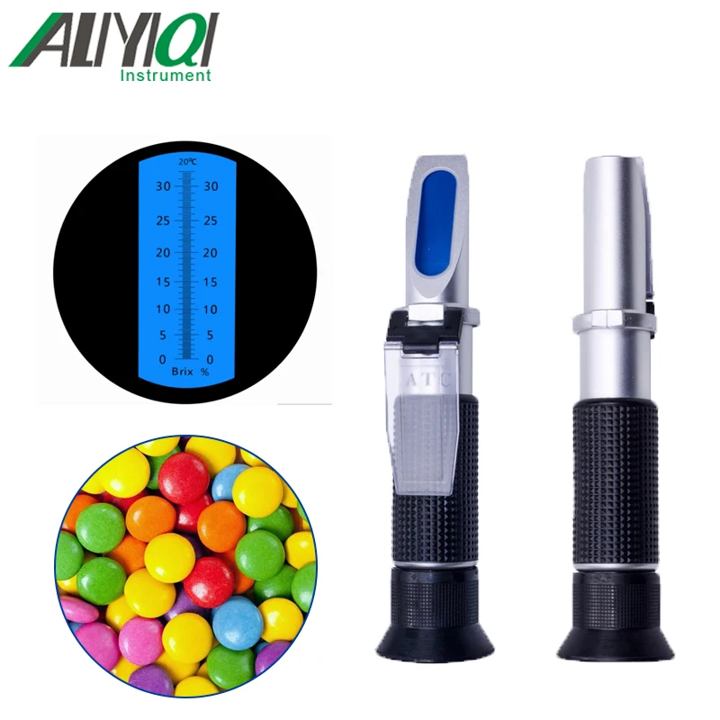 

Hand Held Brix Meter Refractometer 0-32%sugar refractometer Minimum Division 0.2% ATC Brix Refractometer