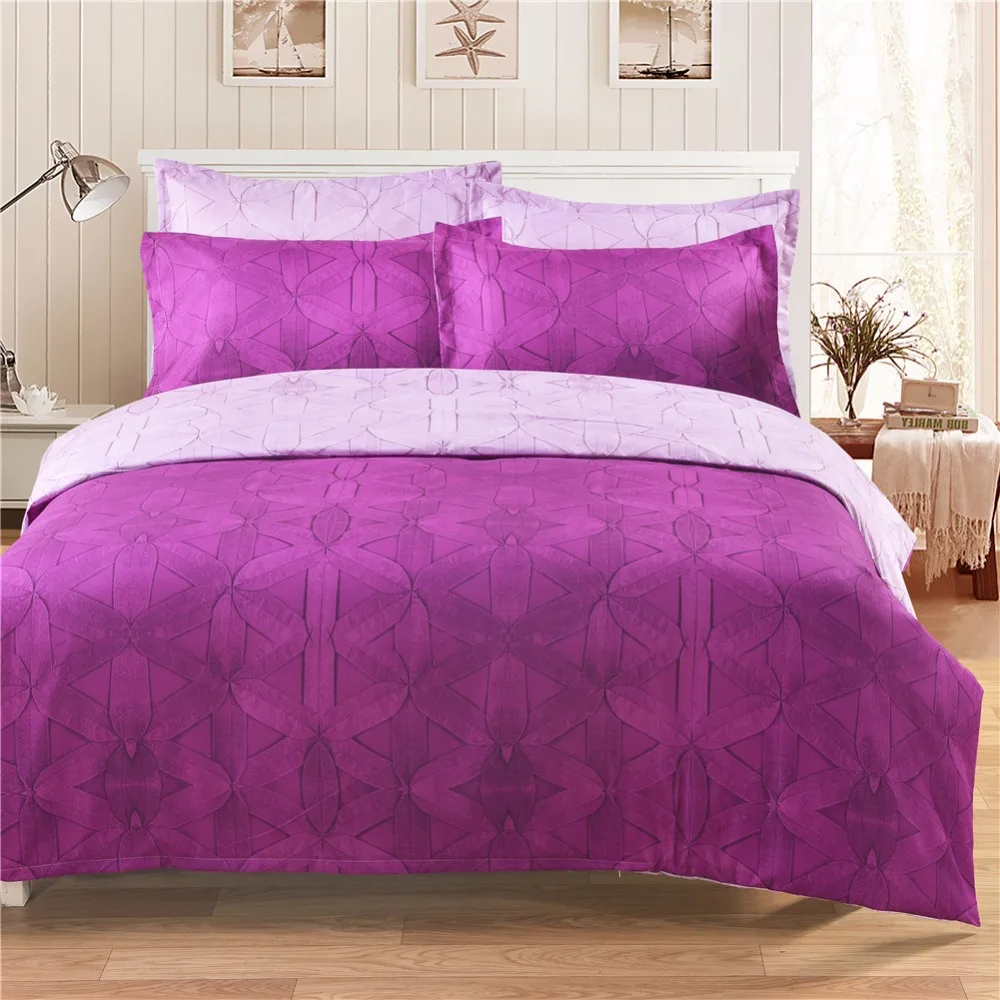 

Rose AB section of soft 3PCS 3D Bedding Set Quilt Duvet Cover set Bed Cover Pillowcase Single Russia Double Twin Queen King soft