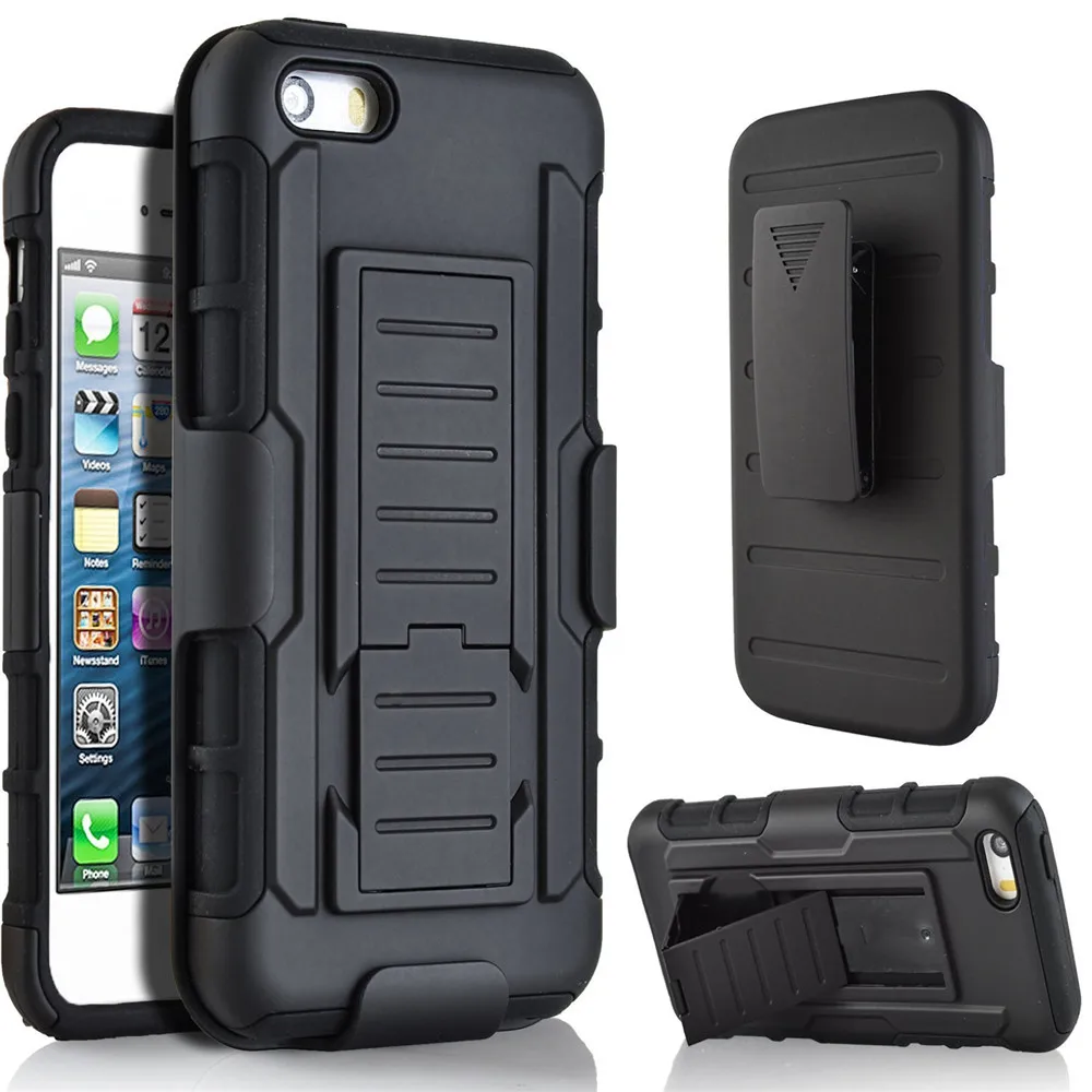 

Armor For fundas iPhone 7 7 Plus Armor Case For coque iPhone 5s SE Case + Belt Clip Holder