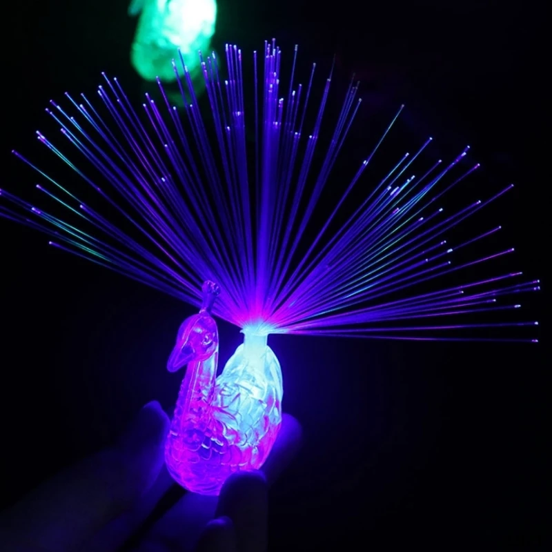 

Drop Ship&Wholesale Dreamy Peacock Finger Night Lights Colorful Led Lamp Kids For Party Concert May06
