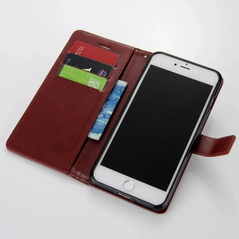 

Wallet Stand Flip Leather Case For iPhone 7 7 Plus Phone Case Cover For iPhone 7 Plus Retro Case With Card Slot KickStand