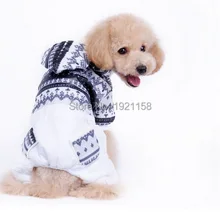 2016 Winter warm Pet Dog cotton clothes Puppy dog Jumpsuit Hoodie Snowflake pattern Apparel four legs