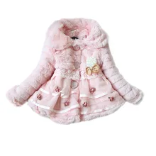 Children Girl Jacket Fleece Pageant Coat Winter Jacket Xmas Snowsuit Party 1-5T