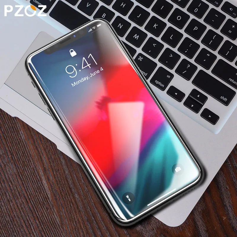 PZOZ Gehärtetem Glas für iphone xr 5D volle abdeckung Screen Protector für iphone xs Max Glas Film