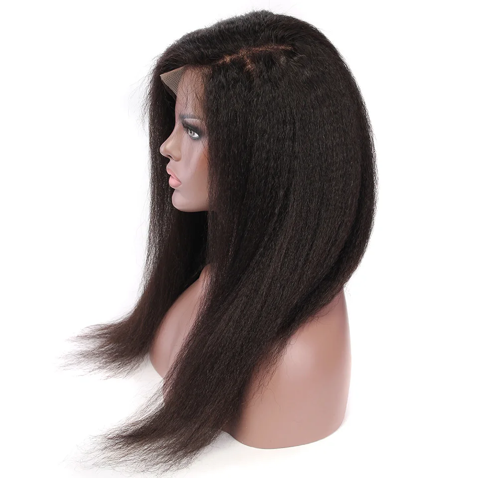 YVONNE 360 синтетический фронтальный парик предварительно сорвал с волосами младенца девственницы курчавые прямые парики для черных женщин натурального цвета