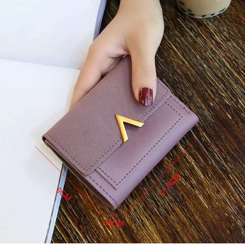 

2019 PU Leather Short Letter Purse Women Matte Leather Small WalletCredit Cards Money Mini Wallet Women Handbags for Gifts