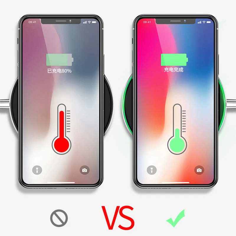 Fimilef Qi Стандартный быстрой зарядки Pad для IPhone 8/X/8 плюс ультра-тонкий круглый 10 W Беспроводной Зарядное устройство для Samsung Galaxy S8/S7