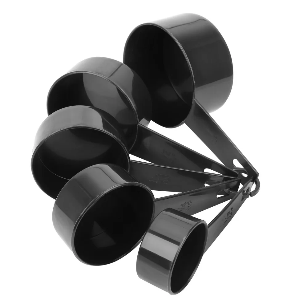 NICEYARD 10 шт. кухонный измерительный инструмент черного цвета мерная чашка и мерная ложка лопатка пластиковая ручка