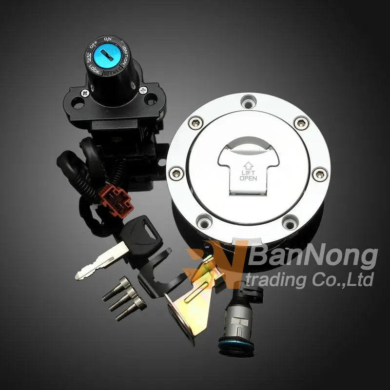 Motorcycle Ignition Switch Lock Fuel gas Tank Cap lock+key Seat Handle