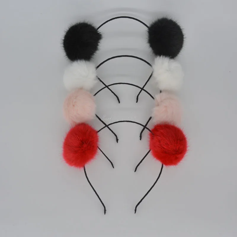 Pompon Ball Hair Band Cheerleaders Fur Headbands Cosplay Prom Party Favor wedding birthday Halloween Christmas Xmas | Дом и сад