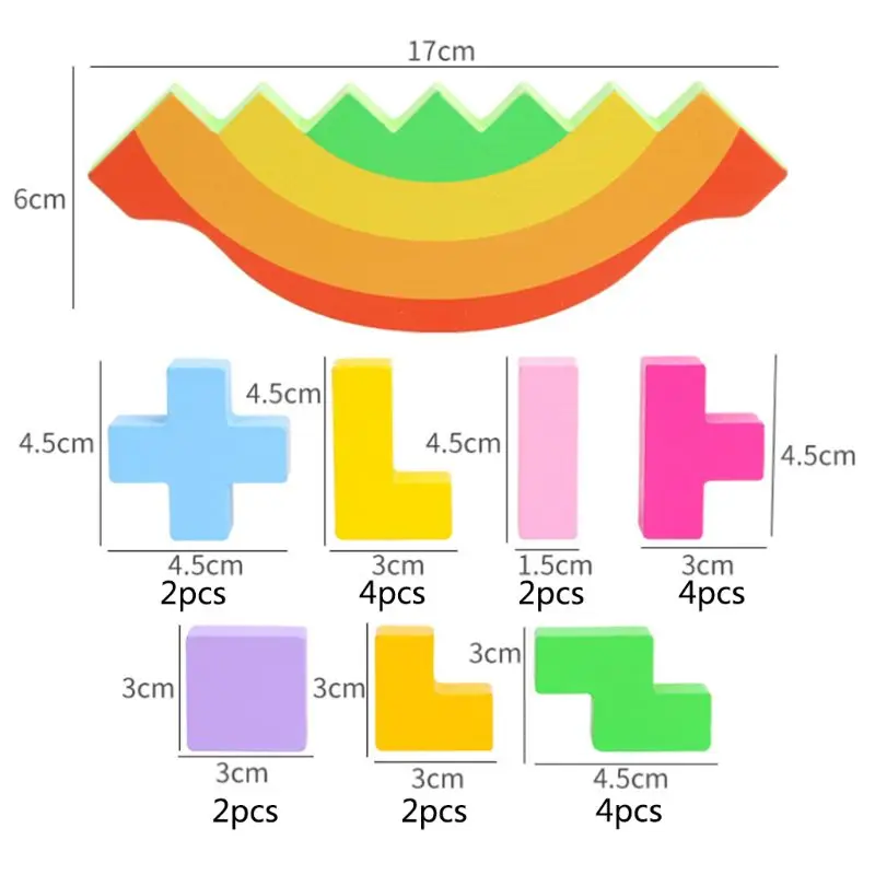 Детская деревянная головоломка Танграм головоломка Радуга баланс головоломки тетрис интеллектуальная развивающая детские игрушки