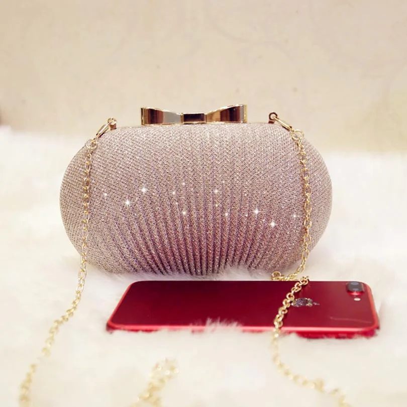 Fashion Women Ruched Clutch Evening Bag Ladies Party Wedding Bride Wallet Day Clutch Makeup Bags Crossbody Bag