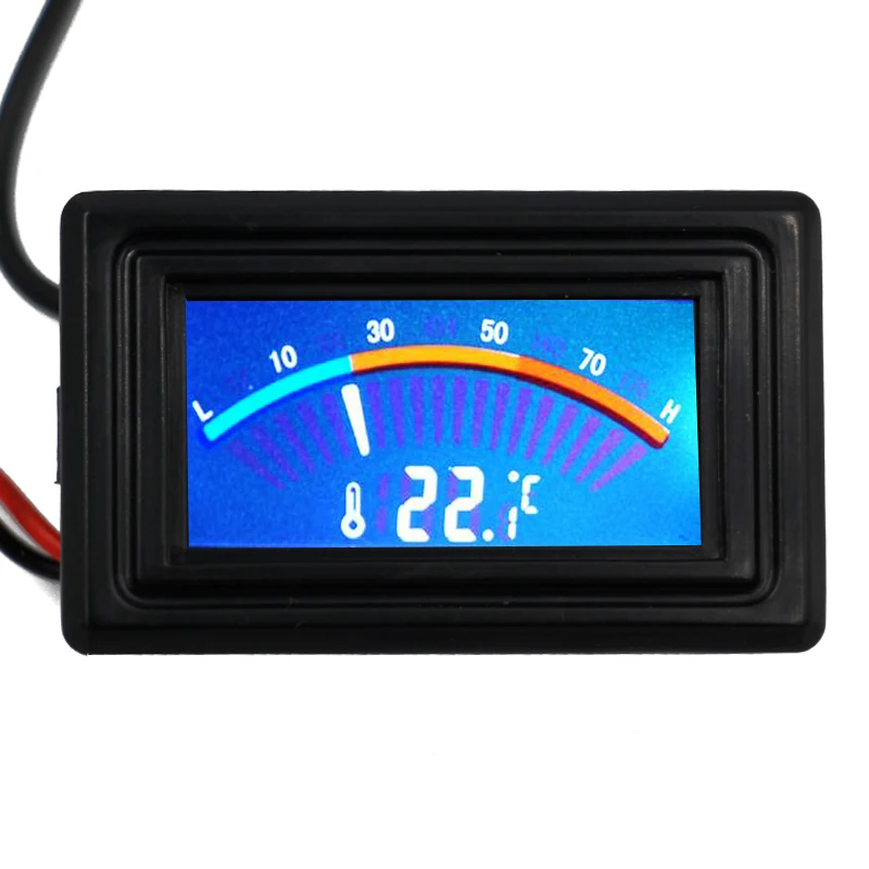 

Digital DC 5-25V C/F LCD Pointer Thermometer Car Water Temp Temperature meter test with Sensor for Computer Case 40%off