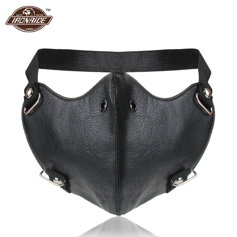 

Anti-fog Motorcycle Face Mask Balaclava Face Shield Windproof Outdoor Mask PU Leather Face Mask for Men Women