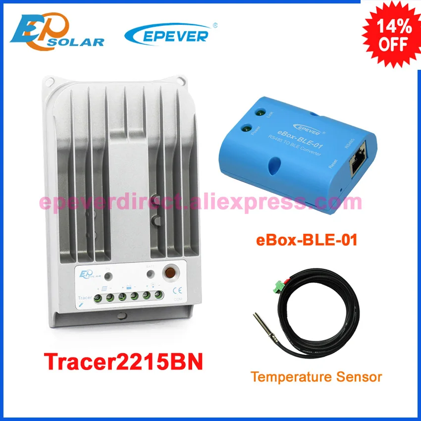 

excellent quality mppt Tracer2215BN solar tracer tracking controller EPEVER temperature sensor+eBOX-BLE-01 20A 20amp