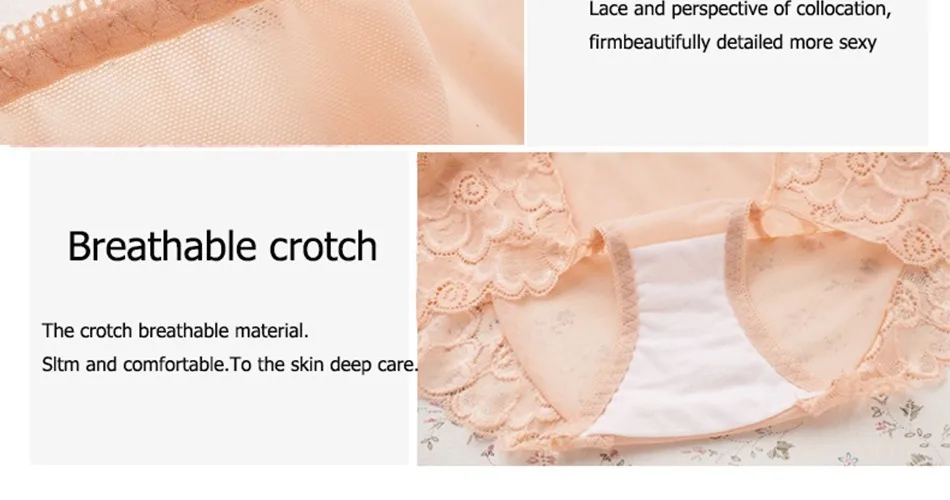 Plus Size L-XXXL Women Seamless Lace Panties Brand Women's Cotton Breathable Panty Transparent Sexy Briefs 29