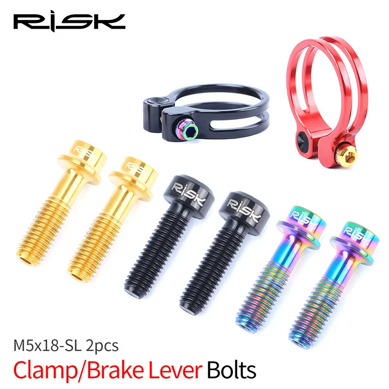 2pcs M5x18mm Bicycle Brake Lever Bolts Titanium Alloy Hollow Disc Brake