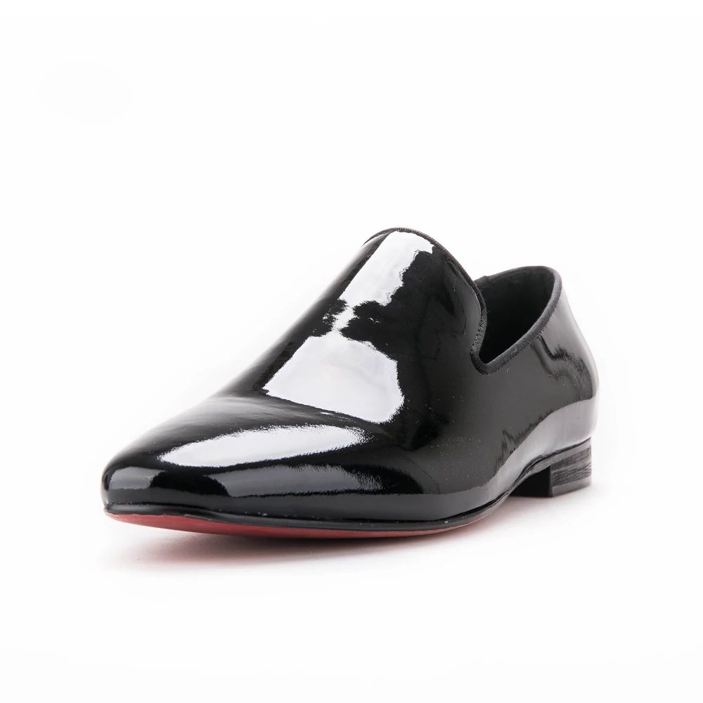 Новое поступление; мужские черные лакированные туфли; вечерние и свадебные Мужские модельные туфли; роскошные мужские лоферы ручной работы на плоской подошве