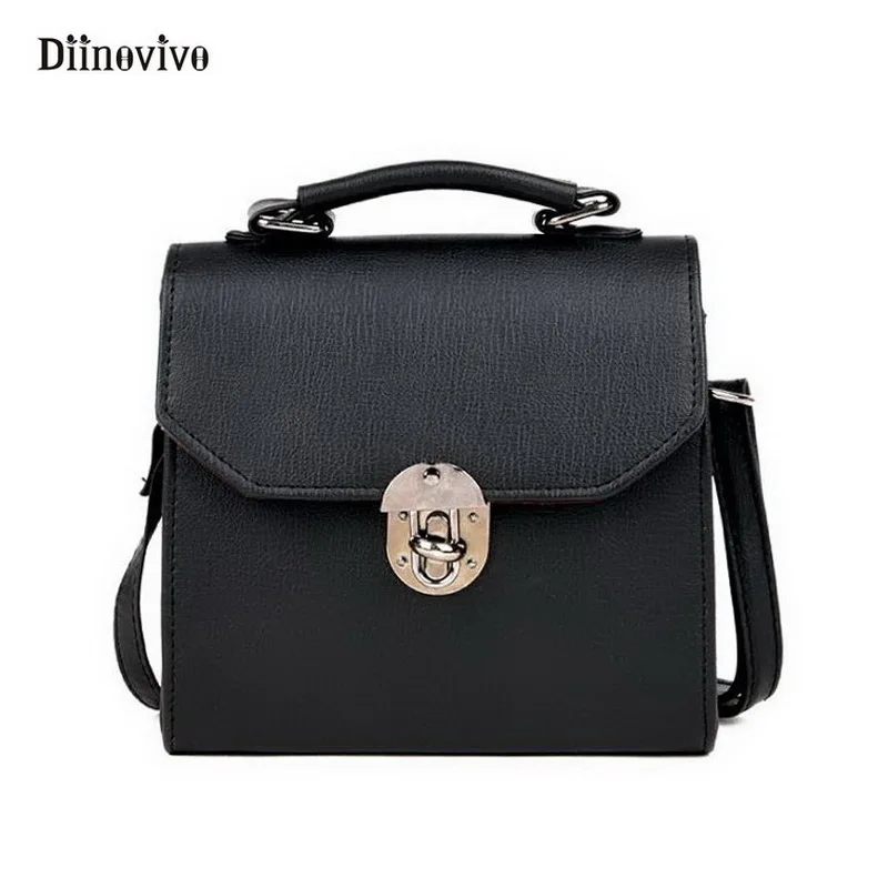 

DIINOVIVO Simple Brand Multifunction Women Handbag Vintage Women Shoulder Bag Punk Fashion Lock Female Flap Sac A Main WHDV0190