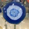 150mm Large BLUE Agate Slice Geode Polished Crystal Quartz 1