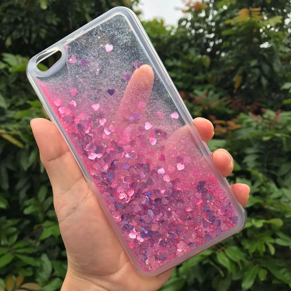 For Vivo Y67 Liquid Case Heart Stars Glitter Dynamic Water Quicksand