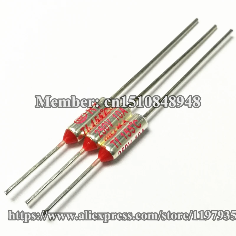 Temperature fuse 155 degrees 10A 250V new miniature metal housing 155 degrees temperature