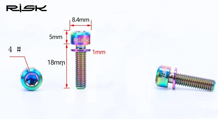 Risk titanium M5* 18 мм mtb велосипедные болты для выноса руля для Fsa и Thomson велосипедные стержни 6 шт./лот