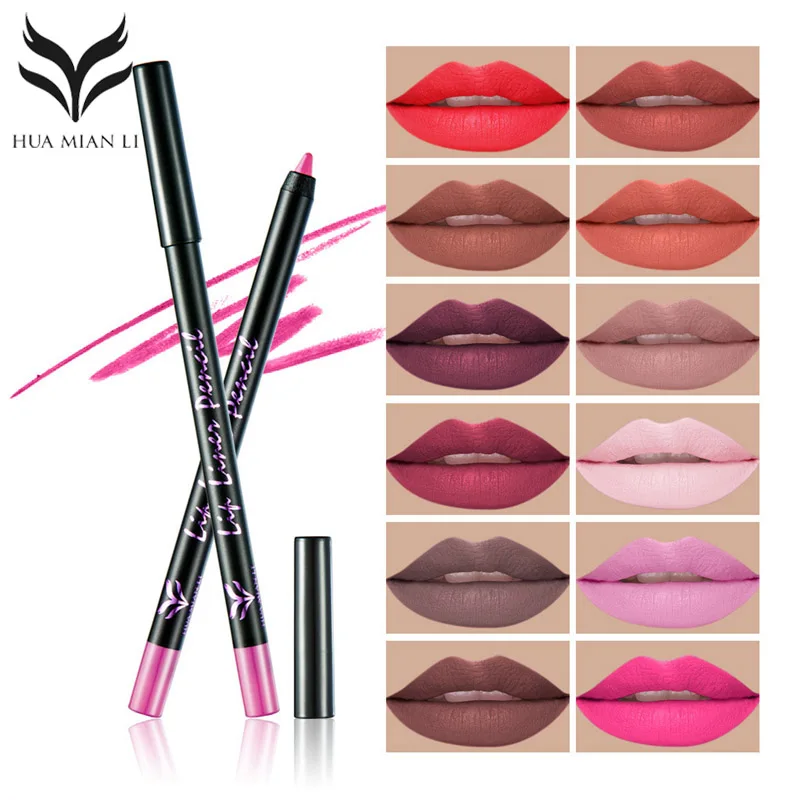 Professional Lip Liner Pencils Waterproof Long lasting 12 Colors Matte