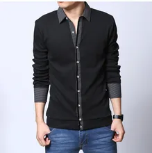 Большой размер M L XL XXL-5XL прибытия тонкий длинный рукав T рубашка мужчины свободного покроя приталенный Fit CottonT – рубашка A0433