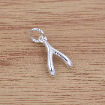 

10pcs) New Silver Color Wishbone Wish Lucky Charms Dangle Pendant for Bracelet Necklace Fashion Jewelry Findings DIY