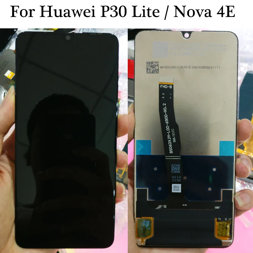 Черный 6,1 дюйма для huawei P30 Lite/Для huawei Nova 4E ЖК-экран кодирующий преобразователь сенсорного экрана в сборе Замена