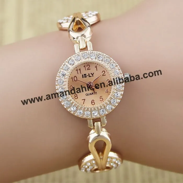 100 шт./лот E-LY 007 распродажа браслетов часы женские сплава кварцевые часы из розового золота часы, лидер продаж браслет Для женщин наручные часы