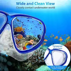 Маска для подводного плавания, комплект дыхательной трубки для детей, закаленное стекло, очки, полный сухой набор, аксессуары для