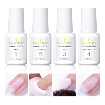 

BORN PRETTY Nail Dipping Nail Powders Liquids Gel 7ml Nail Dipping Nail Powder varnish Natural Dry without Lamp Cure Base Coat