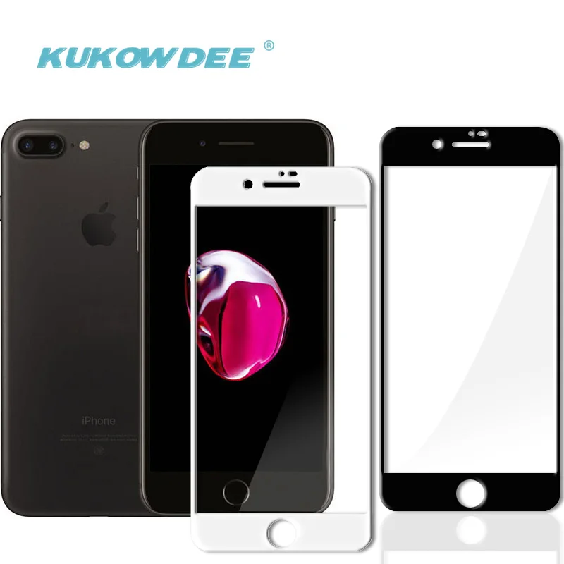 4 шт./лот KUKOWDEE 3D полное покрытие закаленное стекло для iPhone 7plus X 10 i8 6s plus 7 &quot5 5&quot