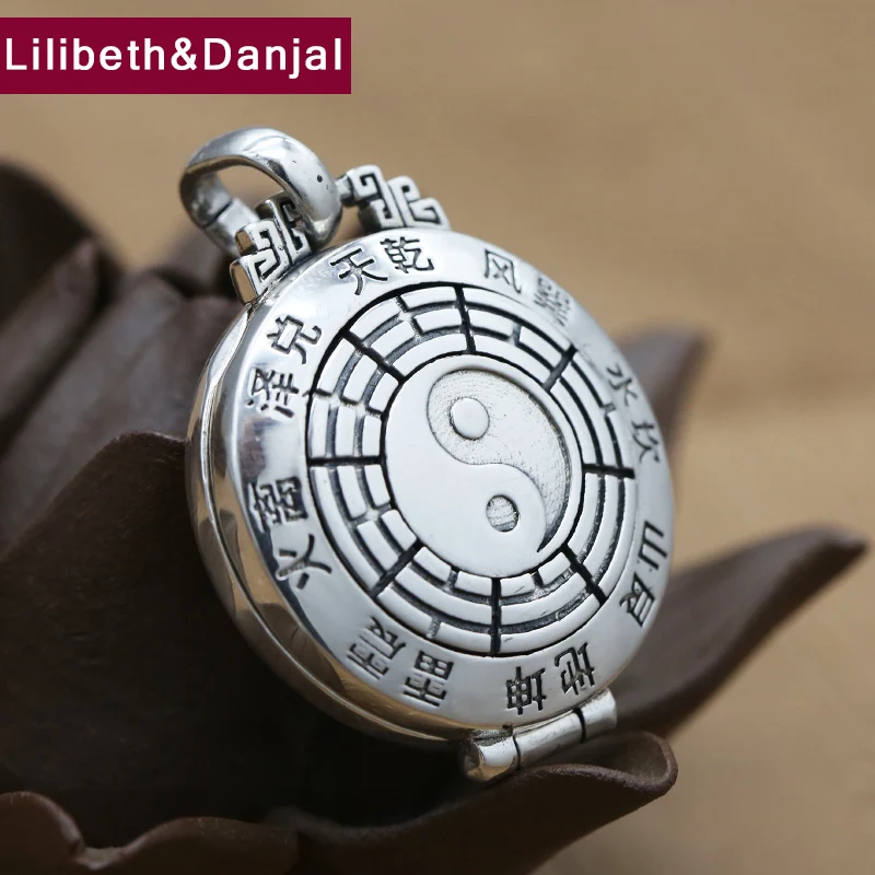 

Ethnic Pendant 100% Real 925 Sterling Silver fine Jewelry For Men Women Vintage Tai Chi Necklace Pendant 2018 boyfriend gift P49