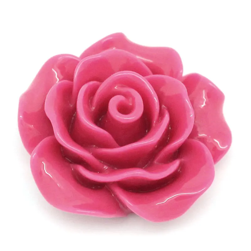 

Resin Embellishments Findings Flower Fuchsia 18mm( 6/8") x 19mm( 6/8"), 5 PCs new