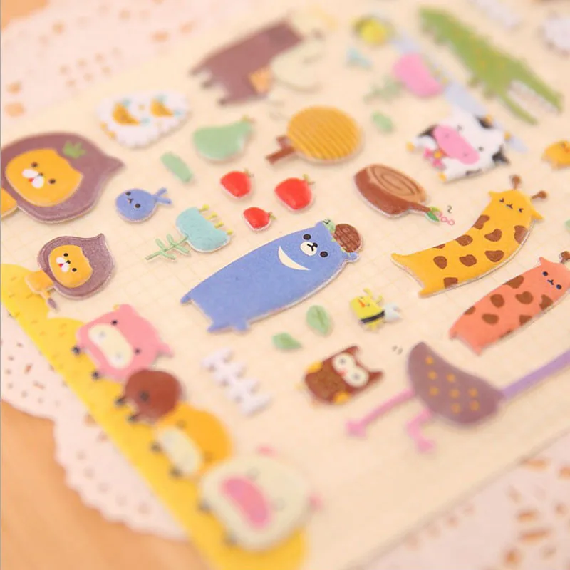 New cartoon Animal Farm perspective bubble stickers diary For Notebook Scrapbook Card Papers decorative stickers