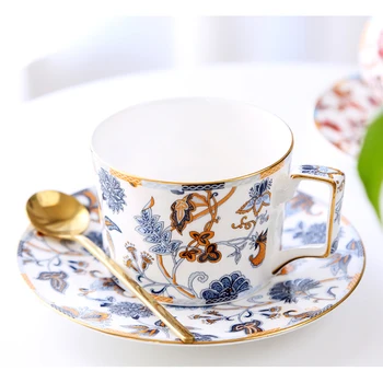 

Fashion British ceramic coffee cup set high quality bone china tea cup afternoon tea coffee cup Saucer birthday gift for friend