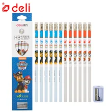 Deli 12pcs set Writing Pencil Student Stationery Set Standard Pencil Pencil Sharpener Kids Paw Patrol Gifts