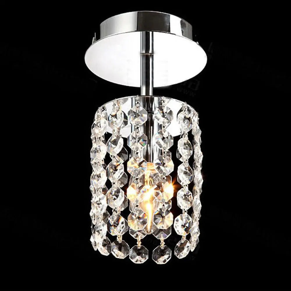 Mini LED Stainless Steel Crystal Chandeliers Pendant Flush Mount Ceiling Chandelier Room Aisle