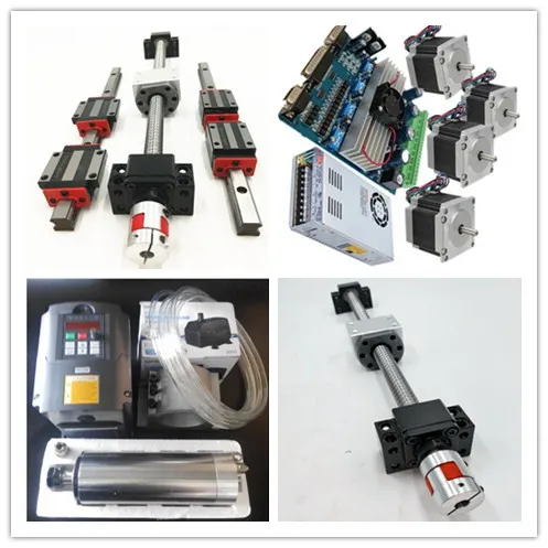 

HBH20Linear rails 500/1000/1000MM+ Ball Screw SFU2010-L1050/1050/1050/550mm+nema23 287oz stepper motor+1.5kw ER11 SPINDLE motor