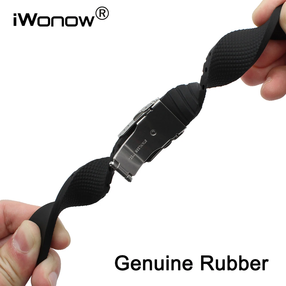 

Genuine Rubber Watchband 21mm 22mm +Tool for Casio Seiko Citizen Quick Release Watch Band Resin Strap Steel Clasp Wrist Bracelet