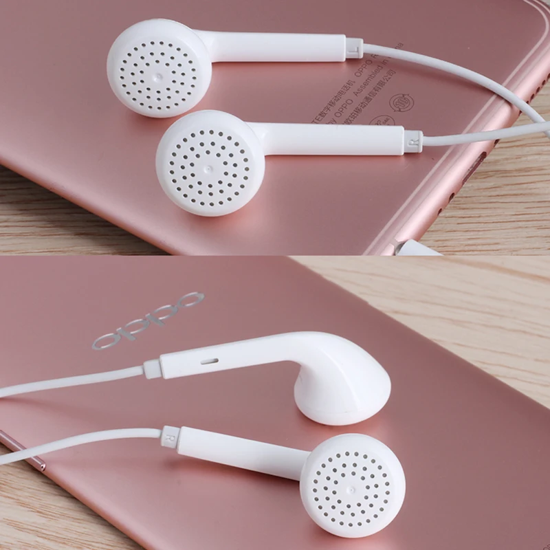 Оригинальные наушники вкладыши OPPO R9 с разъемом 3 5 мм проводным контроллером в