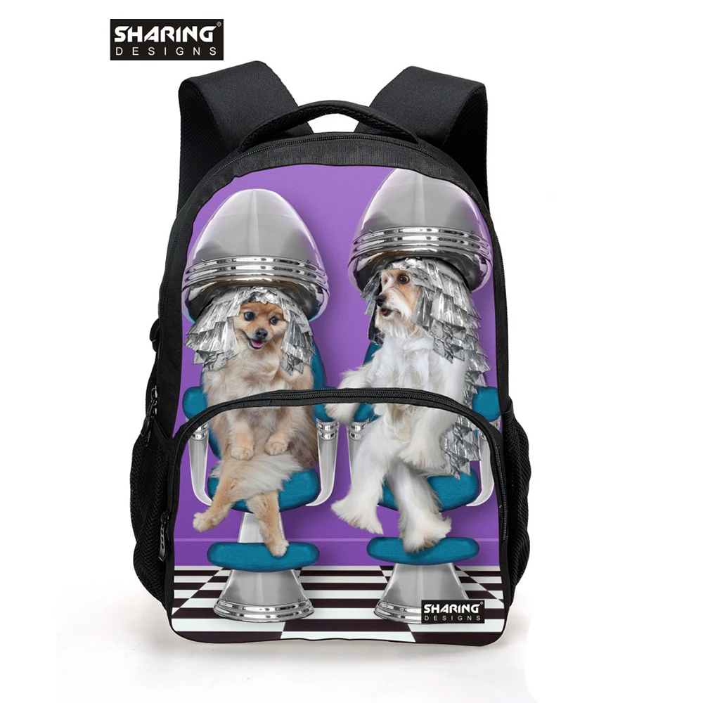 Preppy Style Children Animal Bagpack Cute Pug Dog Printing School