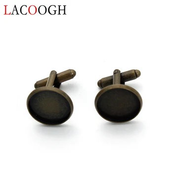 

10pcs Fashion Antique Bronze Cufflinks Settings Cameo Cabochon Base Tray Bezel Blank for Round 14mm Cabochons DIY Handmade Craft