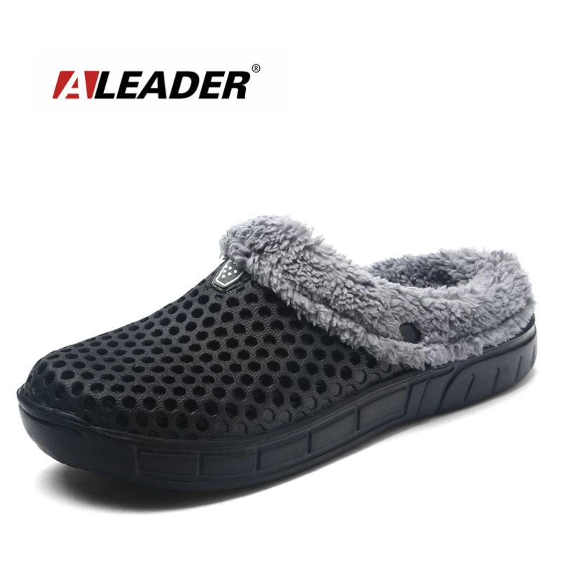 melhor 2017 Inverno Chinelos Quentes Mulheres Homens Sapatos de Algodão Interior Pantoffels Crocus Tamancos Casuais Com Pele Fácil de Ligar Desligar casa Chinelos Chão