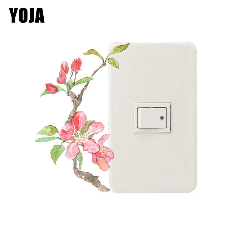 

YOJA Beautiful Watercolor Flowers Design Switch Sticker Home Decorative Wall Decal PVC 8SS0630