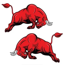 Three Ratels TZ-176 17.4*10cm 1-4 pieces Bull Red jumps car sticker car stickers three ratels tz 1097 15 16cm 1 4 pieces car sticker you excuse me if something car stickers